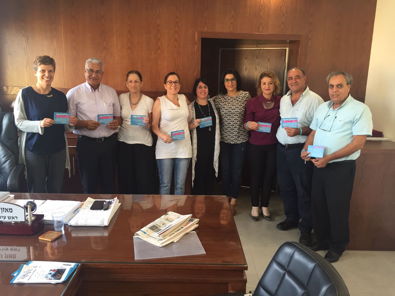 Hana Ben Yosef and WWP representatives in Sakhnin municipality