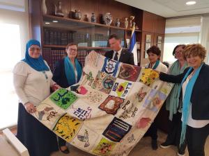 Yuli Edelstein knesset chairman and Peace Quilt